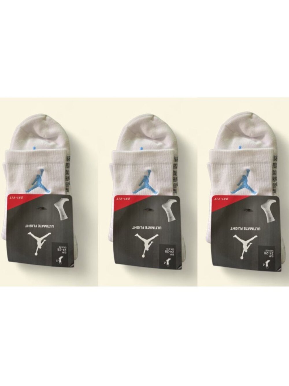 Jordan Socks Air Nike Socks 3 Pairs Jordan Essential Men Mid Cut SIZE LARGE